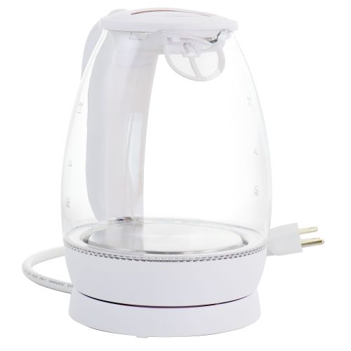 Better Chef 1.7 Liter Glass 360 Degree Cordless LED Electric Kettle in White