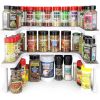 The Spicy Shelf Deluxe, 1 Set of 2 Shelves Spice Rack Organizer, Plastic, White