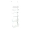 Over the Door Rack Organizer with 6 Tier Adjustable Shelves Powder Coated Steel White