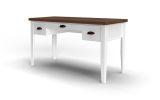 Bridgevine Home Hampton 53 inch Writing Desk, No Assembly Required, Jasmine Whitewash and Barnwood Finish