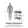 Multipurpose kitchen cart, wine rack and pantry, stainless steel and black metal, brown