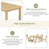 TOPMAX Modern 78inch 6-Piece Extendable Dining Table Set, 4 Upholstered Dining Chairs and Dining Bench, 18" Butterfly Leaf, Natural