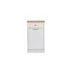 [FCH] Kitchen Trash Can Cabinet, 1 Door 1 Drawer 1 Dirty Clothes Bags Garbage Storage Cabinet, White