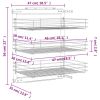 3-Tier Pull-out Kitchen Wire Basket Silver 18.5"x13.8"x22"