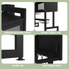 Dish drying rack, 2-tier dish rack with lid, suitable for the kitchen (black, medium length 33.46)