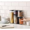 Dry food storage box set with stand; set of 5; gray