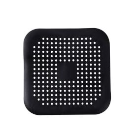 Sink Anti-blocking Silicone Floor Drain Filter Net (Option: Square Black 15x15CM)