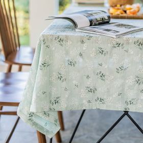 Rural Fresh Floral Rectangular Dining Table Cloth (Option: Lilac hem style-90X140CM)