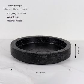 Chinese Tea Table Edge Marble Eternal Moss Simulated Flower Pot (Option: Black Cave Stone HP0013HT)