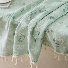 Rural Fresh Floral Rectangular Dining Table Cloth (Option: Lilac tassel style-90X140CM)