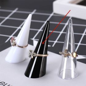 Rack Conical Stand Three-dimensional Display Hand Touch Ring Holder Props (Option: Black-Black-Single OPP Bag)