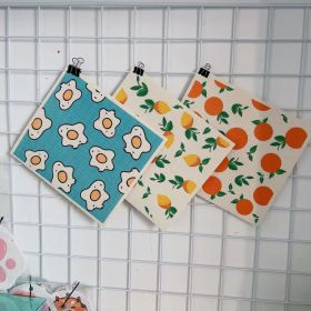 Household Wood Pulp Cotton Cleaning Cloth And Dishwashing (Option: Japan And South Korea 3 Pieces-19x17x0.2cm)