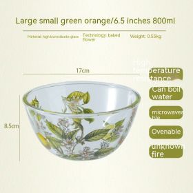 Household High Temperature Resistant Pattern Glass Bowl (Option: Citrus Tea-L)