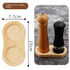 Solid Wood Pepper Mill Base Locust Manganese Rubber Wood Double Hole Tray (Option: Primary Color Base)