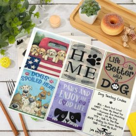 Household Wood Pulp Cotton Cleaning Cloth And Dishwashing (Option: Animal Dog 6 Pieces-19x17x0.2cm)