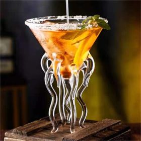 Heat-resistant Transparent Red Wine Juice Creative Curved Mouth Vampire Wine Glass (Option: Octopus Cup)