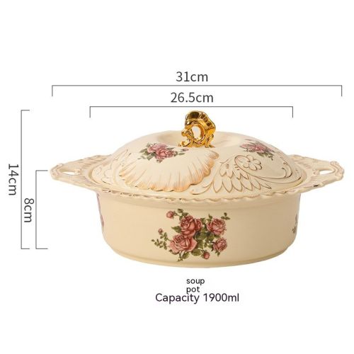 European-style Ceramic Tableware Household Rice Bowl Soup Bowl Bowl Dish & Plate Fruit Plate Dim Sum Plate