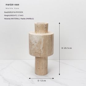 Natural Yellow Cave Stone Home Living Room Console Tables Soft Decoration Straight Vase (Option: Yellow Cave Stone Vase High)