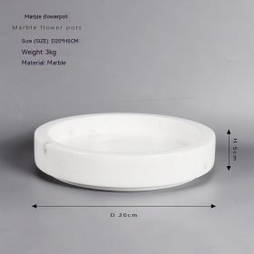 Chinese Tea Table Edge Marble Eternal Moss Simulated Flower Pot (Option: Jazz White HP0013JS)