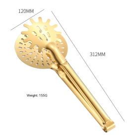 Kitchen Tools Stainless Steel Food Tong Fried Food Filter Clip (Option: Gold Filter Clip Hole)