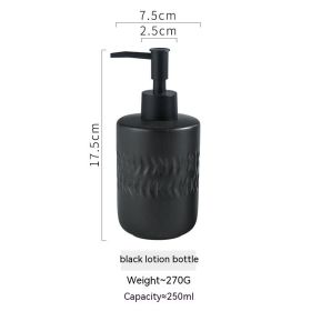 Light Luxury Ceramic Hand Sanitizer Shower Gel Shampoo Press Bottle (Option: Matte Black)