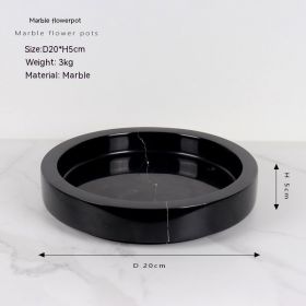 Chinese Tea Table Edge Marble Eternal Moss Simulated Flower Pot (Option: Black And White Root HP0013HB)
