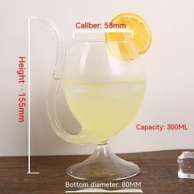 Heat-resistant Transparent Red Wine Juice Creative Curved Mouth Vampire Wine Glass (Option: 300ml With Base)