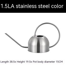 15L Stainless Steel Semicircle Watering Can Gardening Metal Watering Can (Option: Stainless Steel)