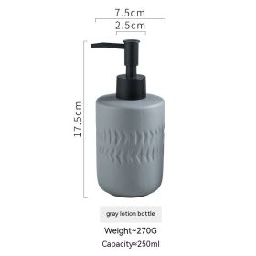 Light Luxury Ceramic Hand Sanitizer Shower Gel Shampoo Press Bottle (Option: Matte Gray)