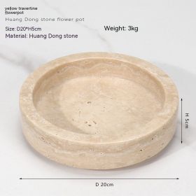 Chinese Tea Table Edge Marble Eternal Moss Simulated Flower Pot (Option: Yellow Cave Stone HP0013HD)