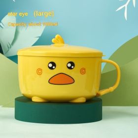 Stainless Steel Instant Noodle Bowl Draining With Lid (Option: Star Eyes-L)