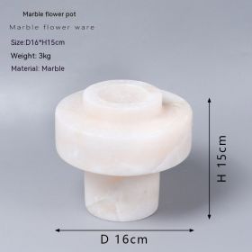 Natural Yellow Cave Stone Home Living Room Console Tables Soft Decoration Straight Vase (Option: Short Marble Vase)