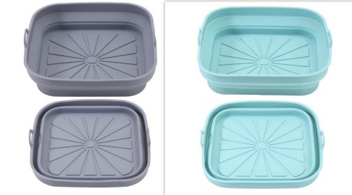 Oven Special Use Foldable Silicone Baking Tray (Option: Gray And Green 2PCs)