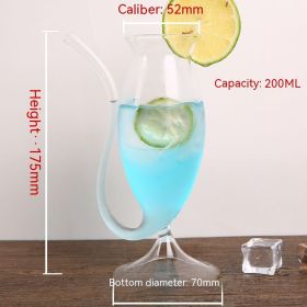 Heat-resistant Transparent Red Wine Juice Creative Curved Mouth Vampire Wine Glass (Option: 200ml Base Large Mouth)