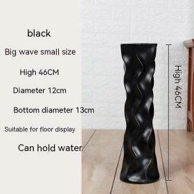 Simple Ceramic Large Floor Vase (Option: Black Small Size)