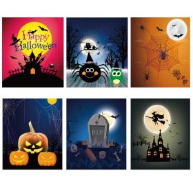 Household Wood Pulp Cotton Cleaning Cloth And Dishwashing (Option: Halloween 6 Pieces-19x17x0.2cm)