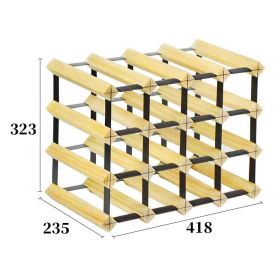 Solid Wood Plaid Wine Rack (Option: 4 Ã— 3 Pine Square Wine Rack)