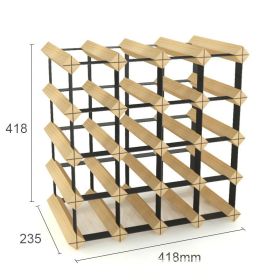 Solid Wood Plaid Wine Rack (Option: 4 Ã— 4 Pine Square Wine Rack)
