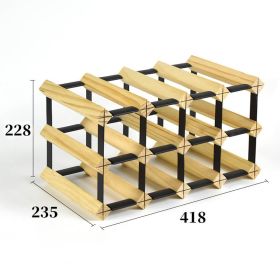Solid Wood Plaid Wine Rack (Option: 4 Ã— 2 Pine Square Wine Rack)