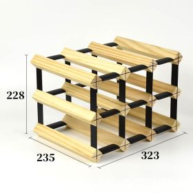 Solid Wood Plaid Wine Rack (Option: 3 Ã— 2 Pine Square Wine Rack)