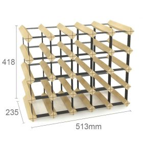 Solid Wood Plaid Wine Rack (Option: 5 Ã— 4 Pine Square Wine Rack)