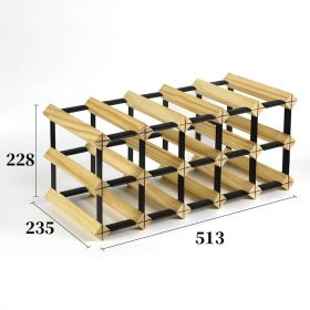 Solid Wood Plaid Wine Rack (Option: 5 Ã— 2 Pine Square Wine Rack)