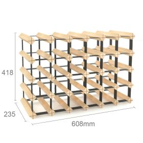 Solid Wood Plaid Wine Rack (Option: 6 Ã— 4 Pine Square Wine Rack)