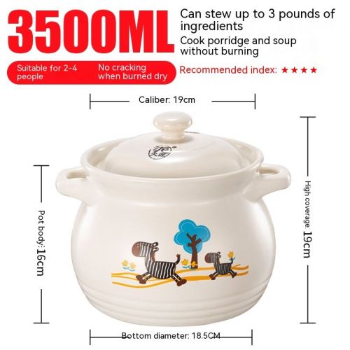 Casserole Stew Household Coal-fired Gas Soup Ceramic High Temperature Resistant Stew Tile