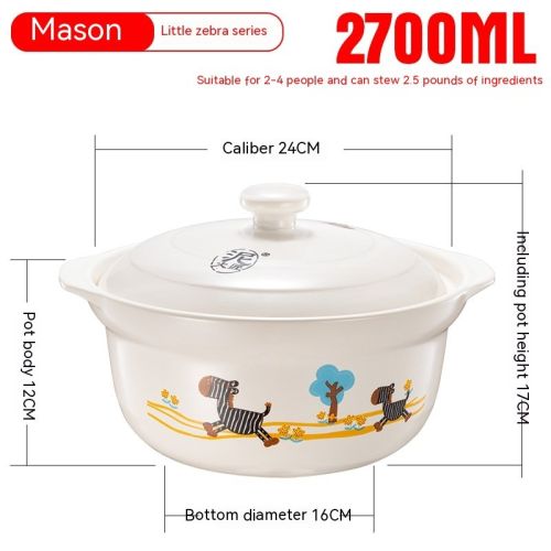 Casserole Stew Household Coal-fired Gas Soup Ceramic High Temperature Resistant Stew Tile