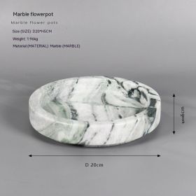 Chinese Tea Table Edge Marble Eternal Moss Simulated Flower Pot (Option: Cold Jade HP0013LF)
