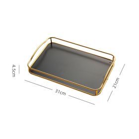 Household Rectangular Tea Tray Water Cup Storage Tray (Color: BLACK)