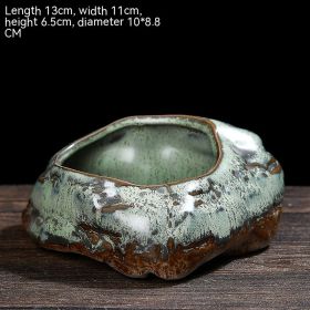 Asparagus Fern Flowerpot Ceramic Retro Household Succulent Plant Basin Meat Pot (Option: Single Basin)