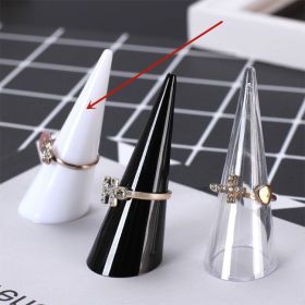 Rack Conical Stand Three-dimensional Display Hand Touch Ring Holder Props (Option: White-White-Single OPP Bag)