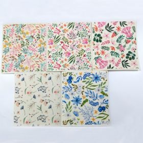 Household Wood Pulp Cotton Cleaning Cloth And Dishwashing (Option: 5 Pieces Of Flowers-19x17x0.2cm)